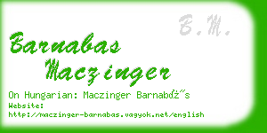 barnabas maczinger business card